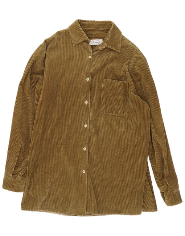 Cămașă vintage din velur pentru femei UK 18 XL bumbac kaki