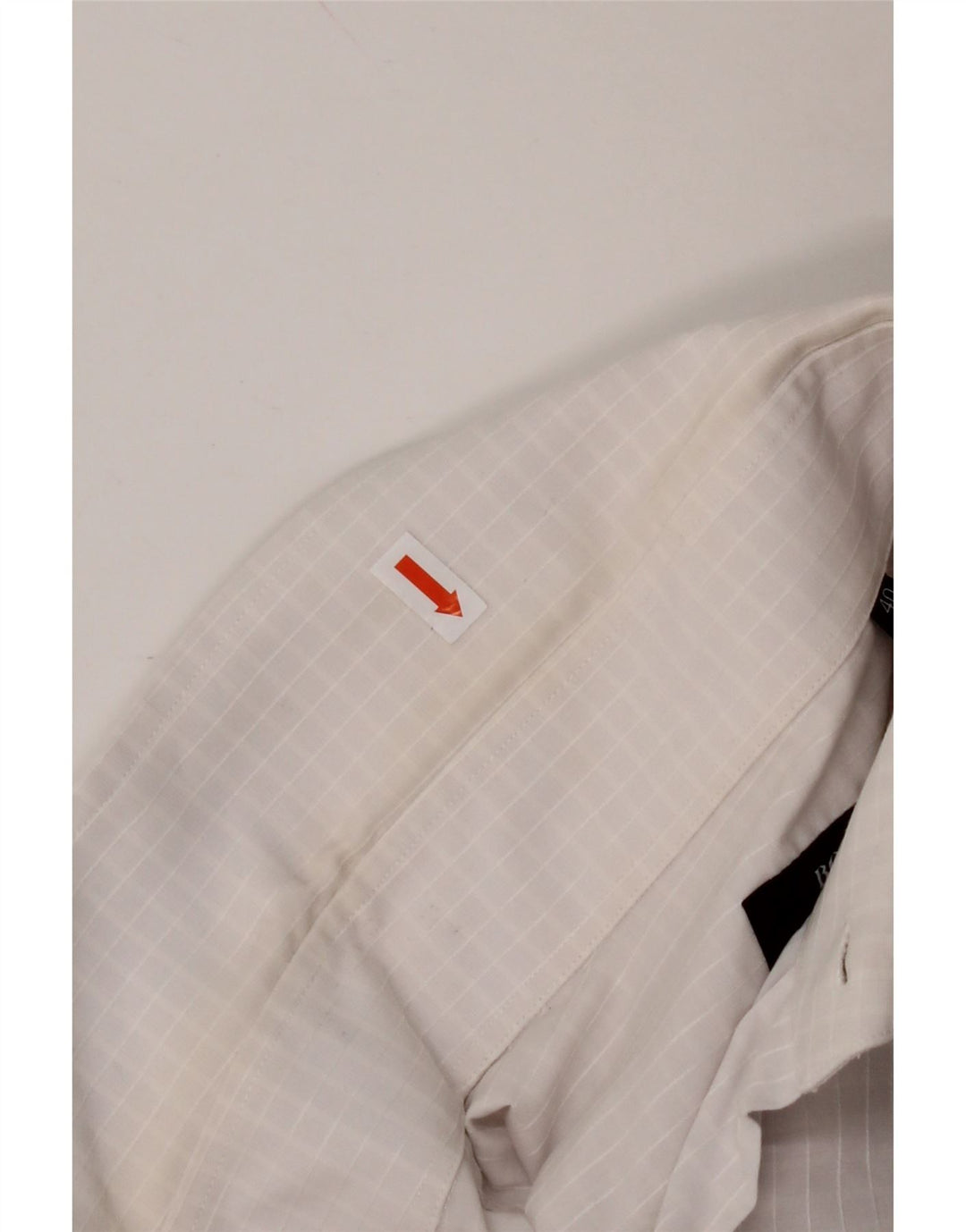 Cămașă HUGO BOSS pentru bărbați, cu tăiere obișnuită, mărimea 40 15 3/4 Medium, alb, vichy