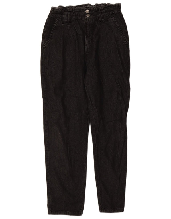 Blugi conici cu talie înaltă Benetton fete 13-14 ani 3XL W28 L27 negru