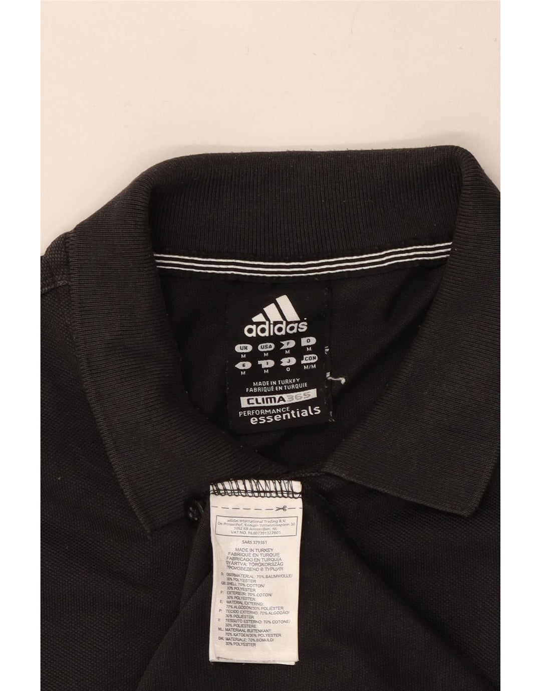 Tricou polo Adidas Clima 365 pentru bărbați, bumbac mediu negru
