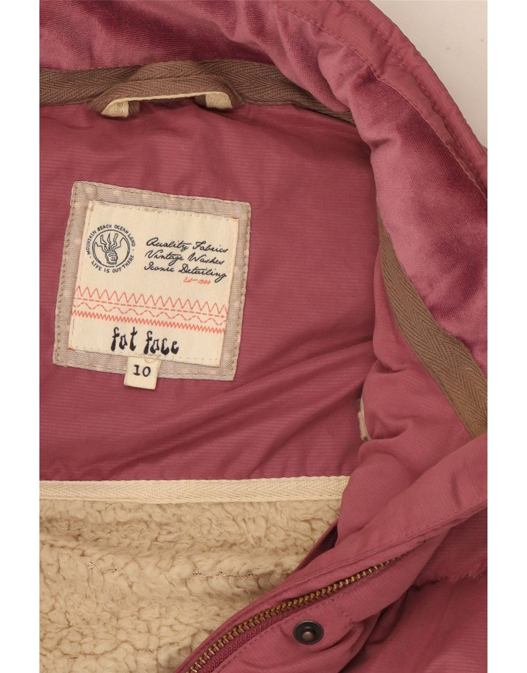 Fat Face pentru femei Sherpa Oversized Padded Gilet UK 10 Small Pink Poliester