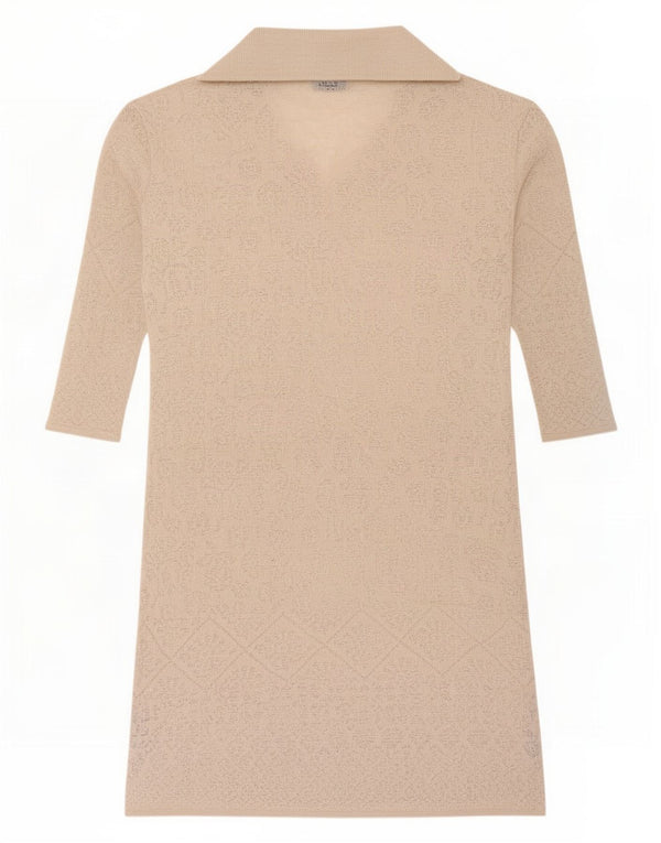 Rochie cu pulover supradimensionată pentru femei Zara UK 18 XL Bej Acrilic
