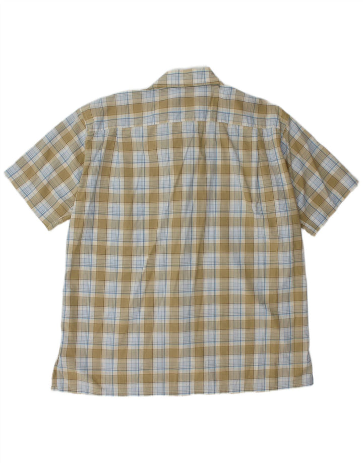 Cămașă cu mânecă scurtă pentru bărbați LACOSTE Mărimea 46 2XL Kaki Check