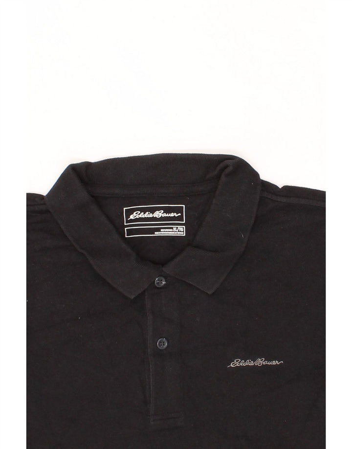 EDDIE BAUER Mens Polo Shirt XL Black Cotton Vintage Eddie Bauer and Second-Hand Eddie Bauer from Messina Hembry 