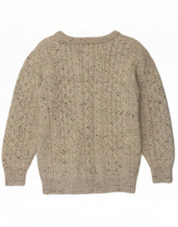 Aran Crafts Pulover cardigan pentru femei UK 10 Small Grey Flecked Wool