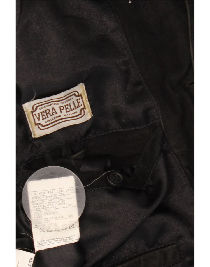 Bomber vintage pentru bărbați din piele intoarsa UK 40, mare, neagra