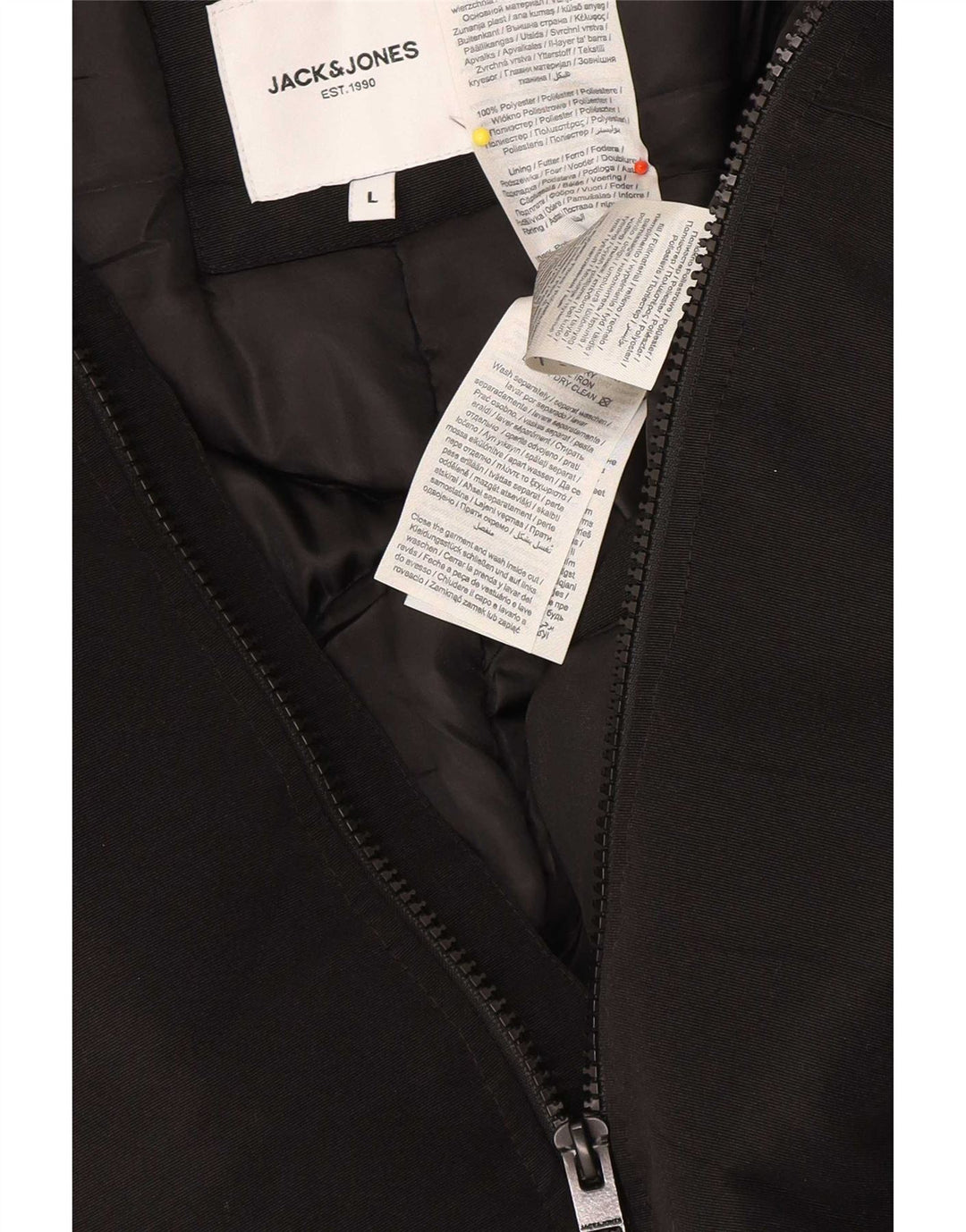 Jack & Jones Jachetă Parka cu glugă pentru bărbați UK 40 Poliester negru mare