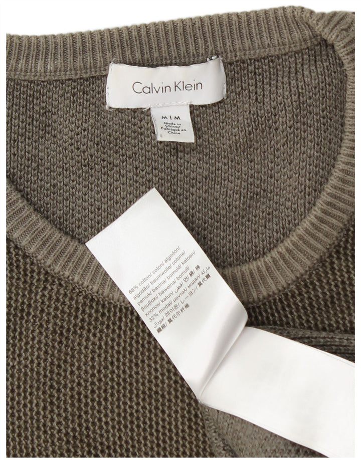 Pulover Calvin Klein pentru bărbați, cu gât crew, bumbac, gri mediu