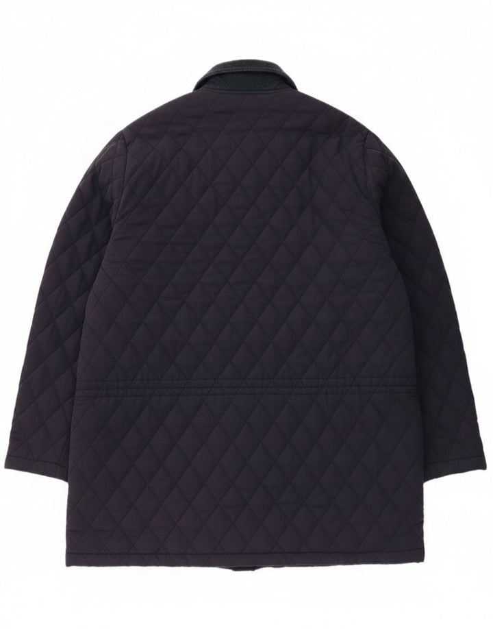 Jachetă matlasată vintage pentru bărbați UK 42 XL bleumarin poliester