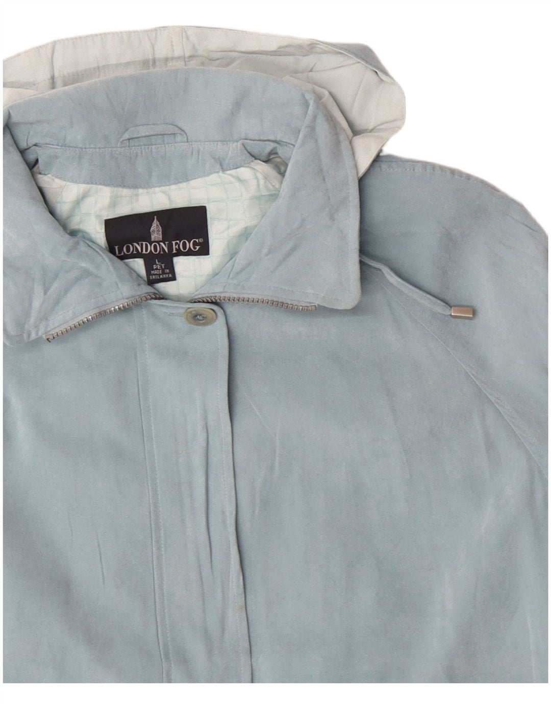 LONDON FOG Jachetă de vânt cu glugă pentru femei UK 16 Poliester albastru mare