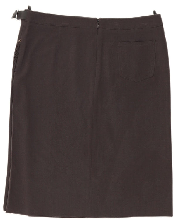 Fusta dreaptă Armani pentru femei UK 14 Large W32 Poliester gri