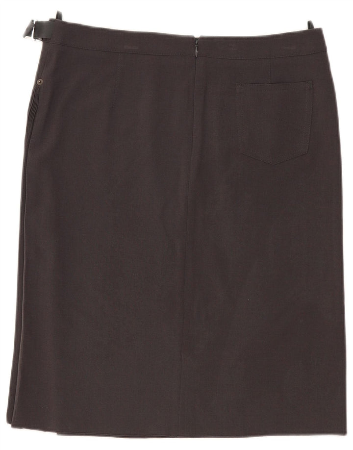Fusta dreaptă Armani pentru femei UK 14 Large W32 Poliester gri