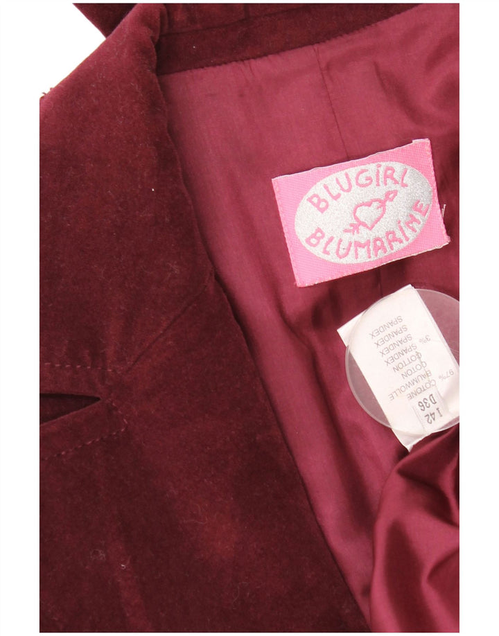 Blugirl Blumarine Jachetă Blazer Femei 1 Buton IT 42 Burgundy Mediu