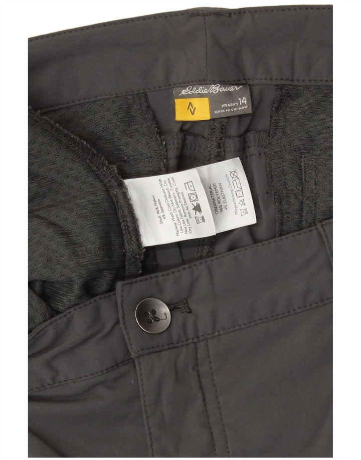 Pantaloni capri cargo pentru femei Eddie Bauer US 14 XL W36 L20 nailon gri