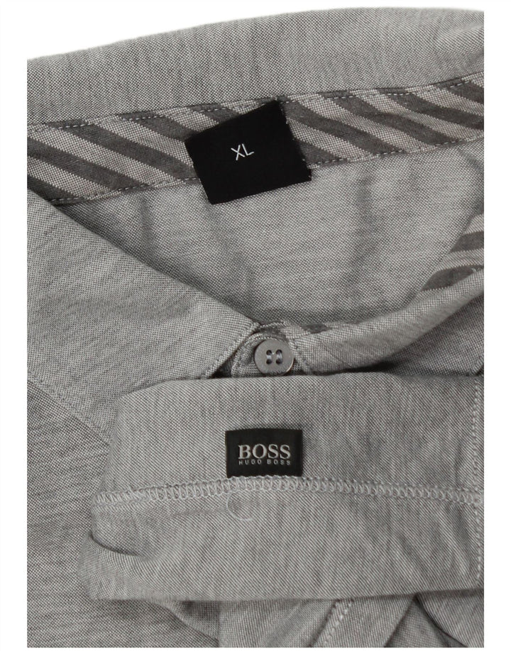 Tricou polo pentru bărbați Hugo Boss XL, gri cu pete