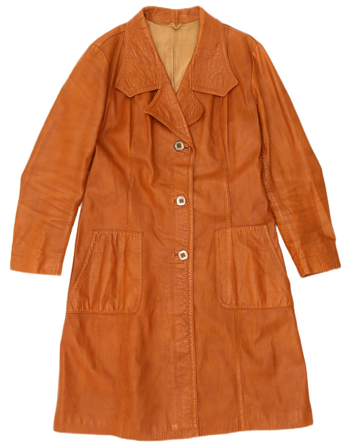 Palton din piele vintage pentru femei IT 52 2XL maro