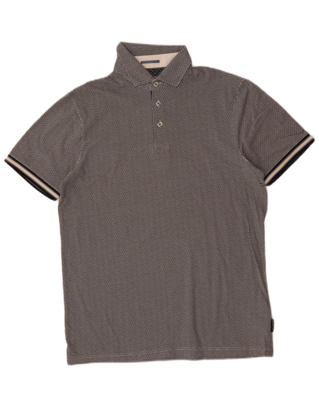 Tricou polo pentru bărbați Ted Baker, mărimea 2, bumbac cu carouri gri mic