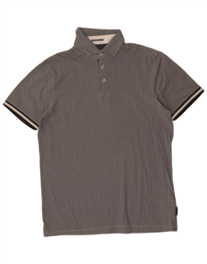 Tricou polo pentru bărbați Ted Baker, mărimea 2, bumbac cu carouri gri mic