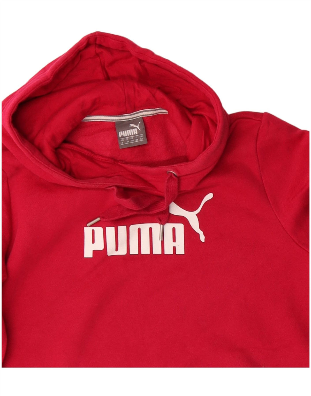 Pulover cu glugă cu grafic PUMA pentru femei UK 10 mic bumbac roșu