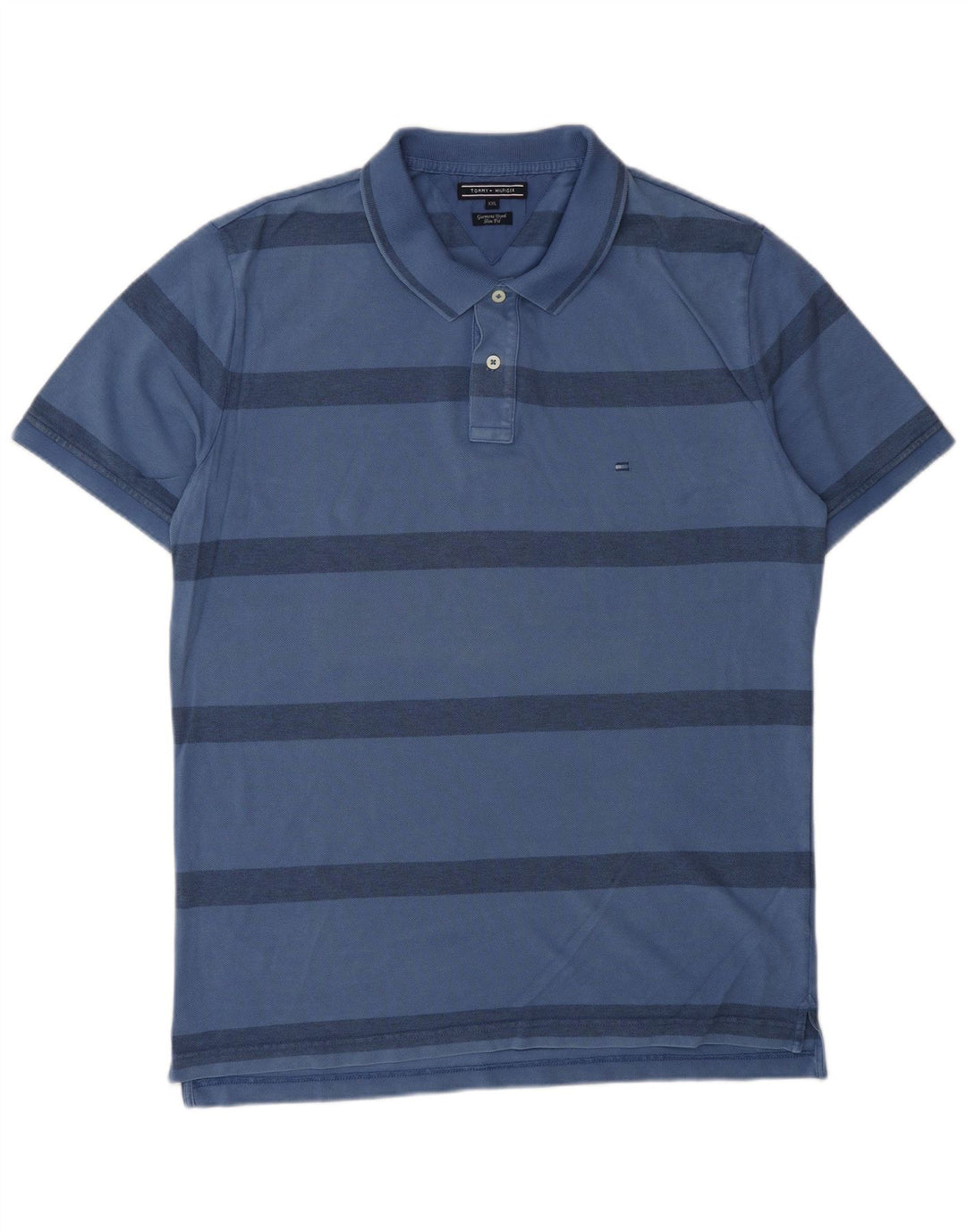 Cămașă polo TOMMY HILFIGER pentru bărbați, 2XL, bumbac cu dungi albastre