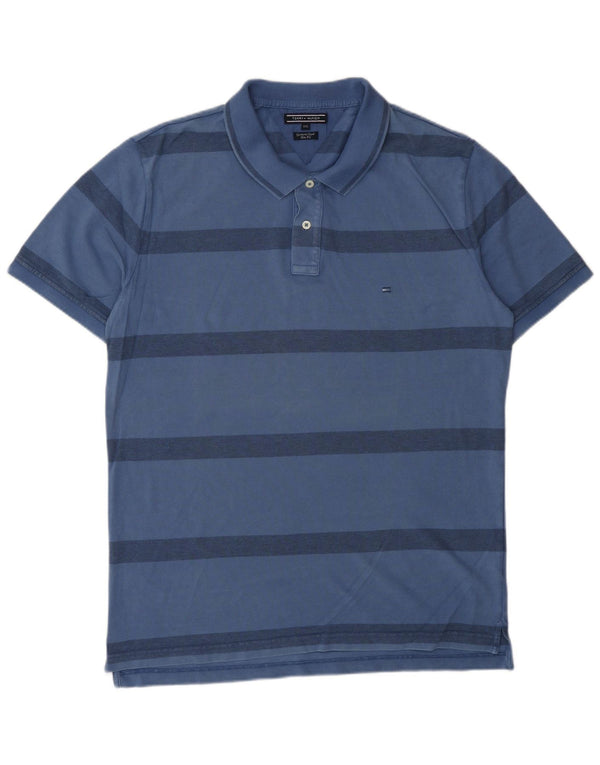 Cămașă polo TOMMY HILFIGER pentru bărbați, 2XL, bumbac cu dungi albastre