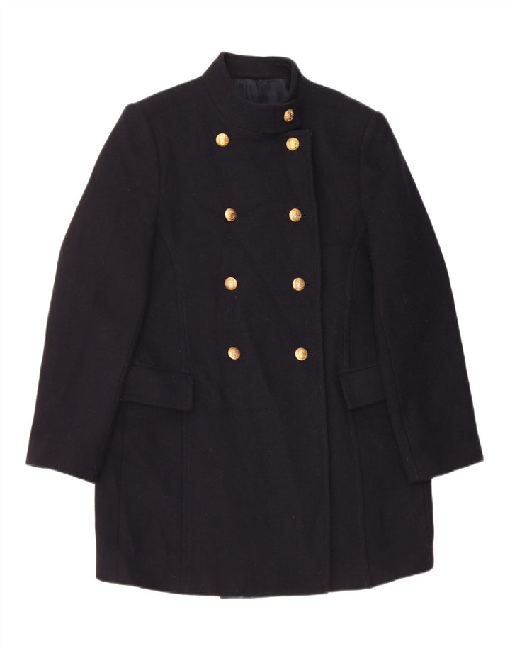 Palton dublu pentru femei Zara UK 18 XL Lână bleumarin