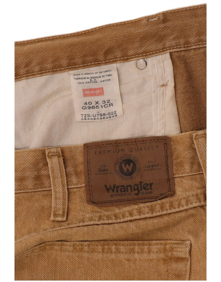 Blugi drepti pentru bărbați Wrangler W40 L32 bumbac bej