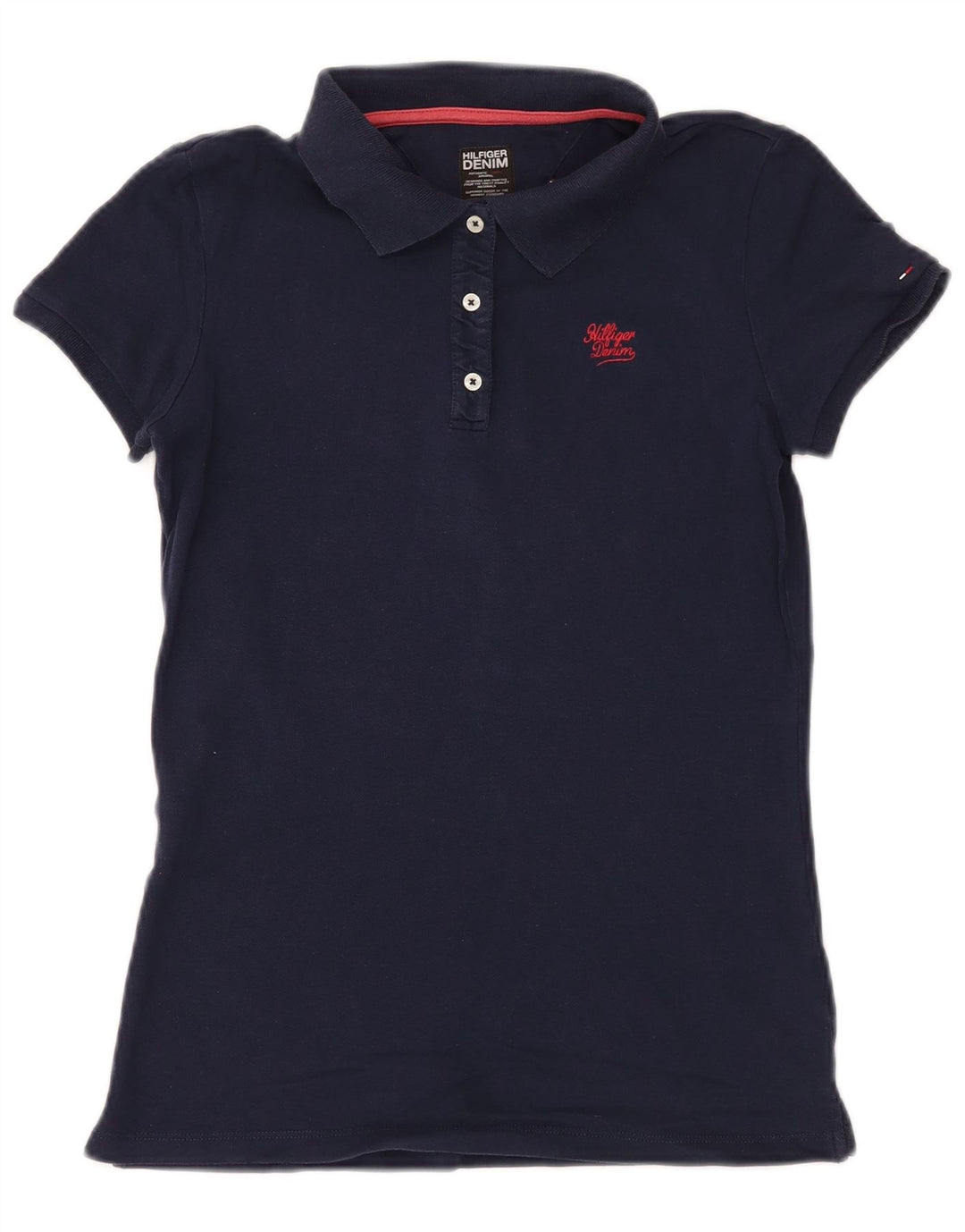 Tricou polo TOMMY HILFIGER pentru femei UK 14 mare bumbac bleumarin