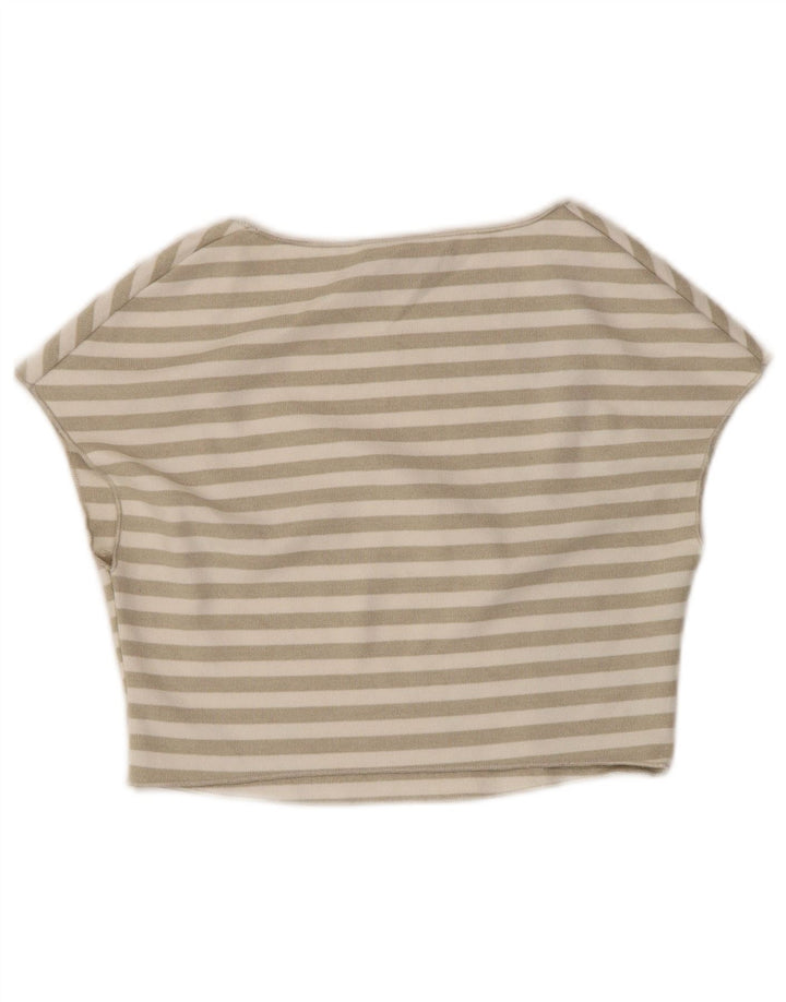 Crop Top pentru femei ZARA UK 12 Medium Off White Striped