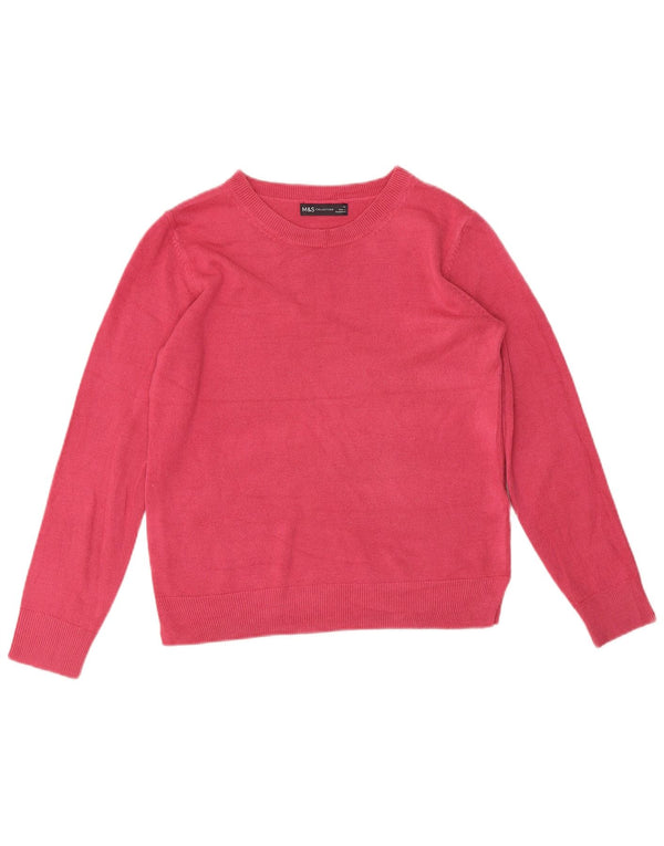 Pulover pentru femei Marks & Spencer, cu gât de barcă, UK 12, acrilic, roz mediu