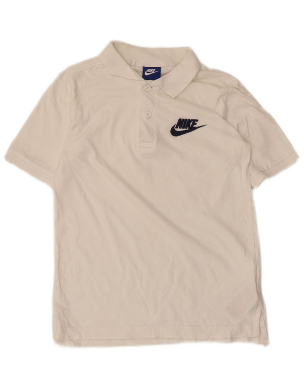 Tricou polo Nike pentru băieți 10-11 ani, bumbac alb mediu