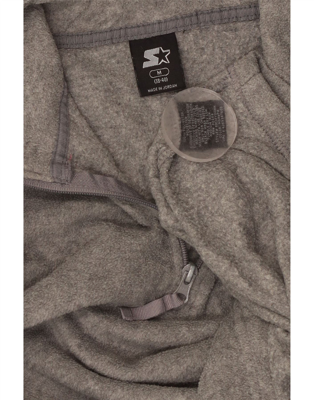 Jumper pentru bărbați Starter, cu grafică, cu fermoar și gât, din lână UK 38/40, poliester mediu gri