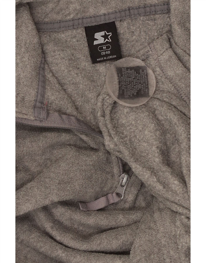 Jumper pentru bărbați Starter, cu grafică, cu fermoar și gât, din lână UK 38/40, poliester mediu gri