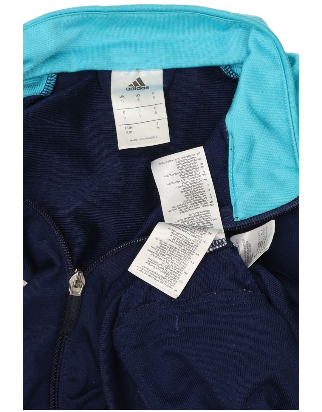 Jachetă de trening pentru bărbați ADIDAS, albastru mic, poliester color bloc