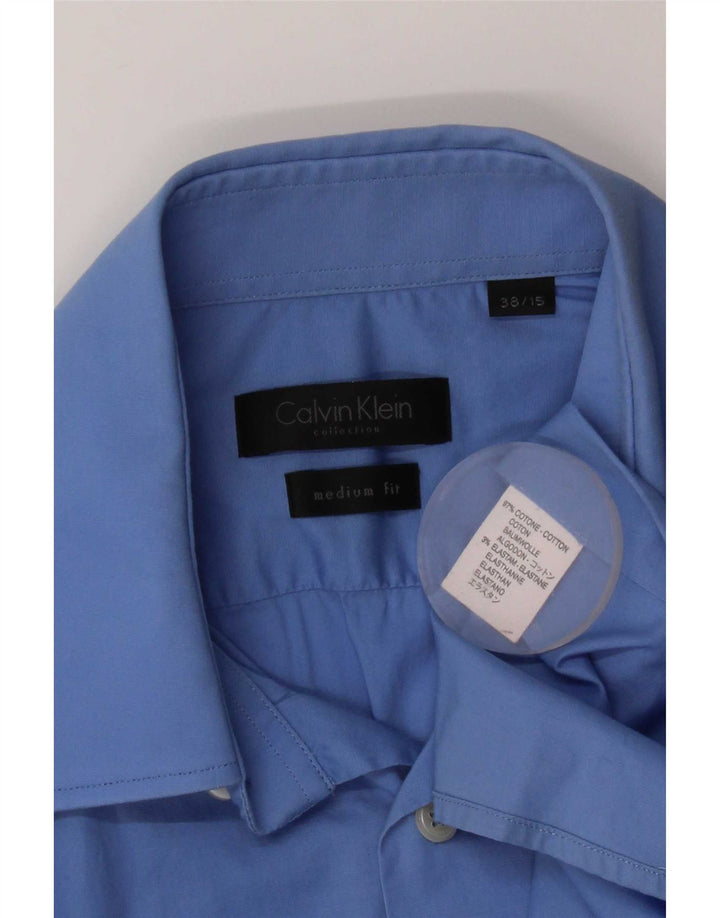 Cămașă pentru bărbați Calvin Klein Mărimea 38 15 Bumbac albastru mediu
