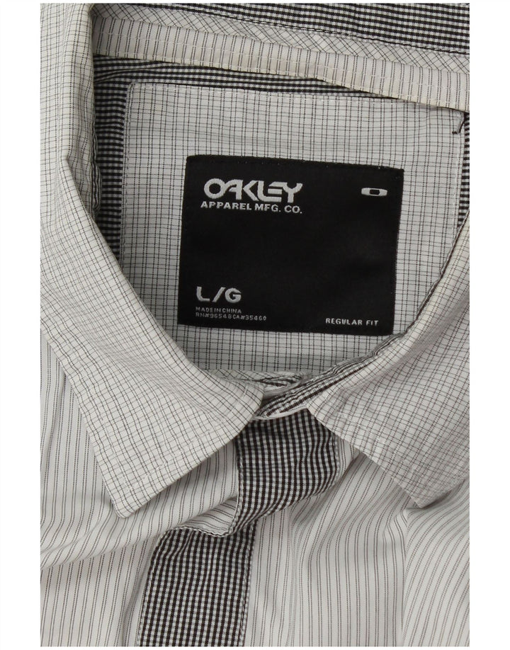 Cămașă Oakley pentru bărbați, mare, albă, cu patchwork