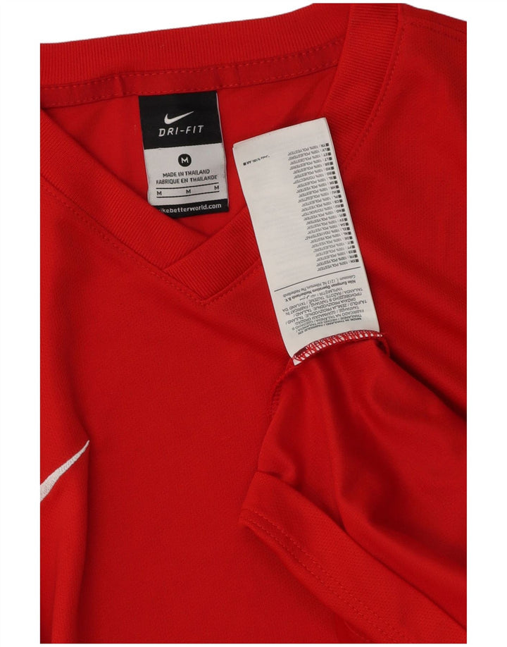 Tricou Nike Dri Fit pentru bărbați Top Mediu Roșu Poliester Colorblock