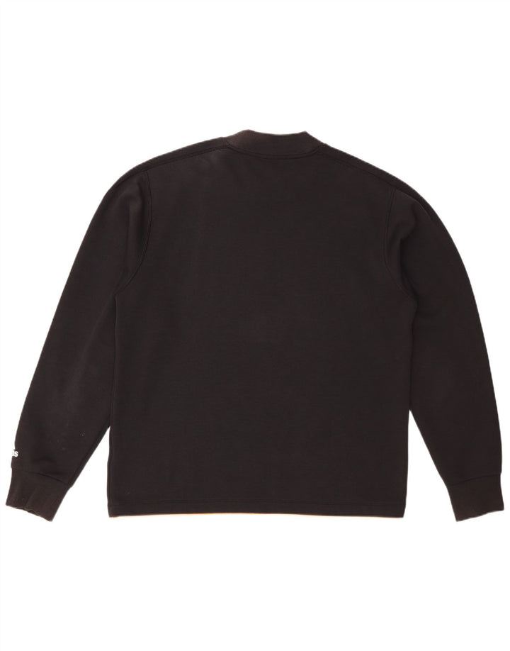 Hanorac grafic pentru bărbați ADIDAS Pulover mare din bumbac negru