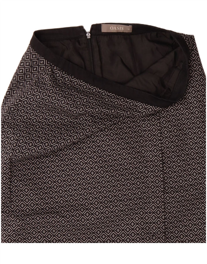 Fusta Midi Oasis pentru femei UK 10 Small W29 Black Geometric