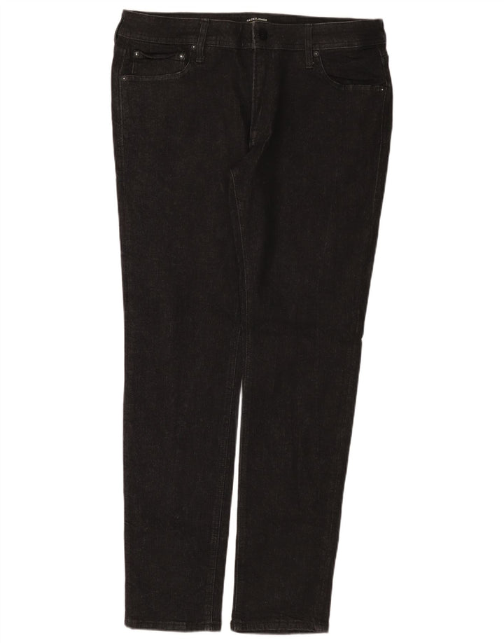 Blugi slim pentru bărbați Jack & Jones W36 L32 bumbac negru