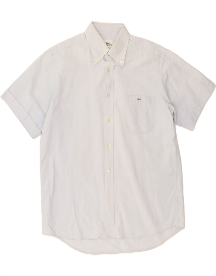 LACOSTE Mens Short Sleeve Shirt Size 41 Medium Blue Cotton Vintage Lacoste and Second-Hand Lacoste from Messina Hembry 