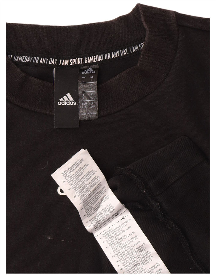 Hanorac pentru bărbați Adidas Jumper mare, negru, bumbac