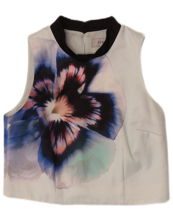 Bluză Crop fără mâneci pentru femei Coast UK 12 Poliester floral verde mediu