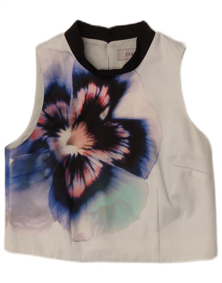 Bluză Crop fără mâneci pentru femei Coast UK 12 Poliester floral verde mediu