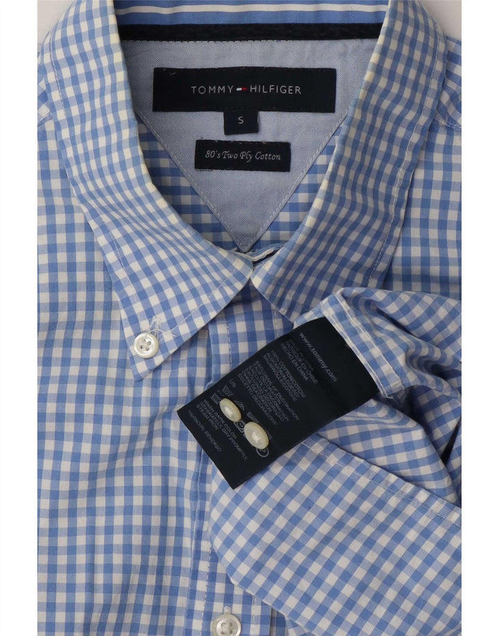 Cămașă pentru bărbați Tommy Hilfiger Mic, albastru Gingham Bumbac