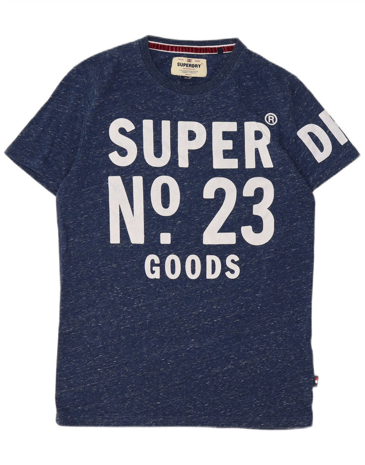 Tricou grafic pentru bărbați SUPERDRY Top mic, albastru marin, bumbac cu pete