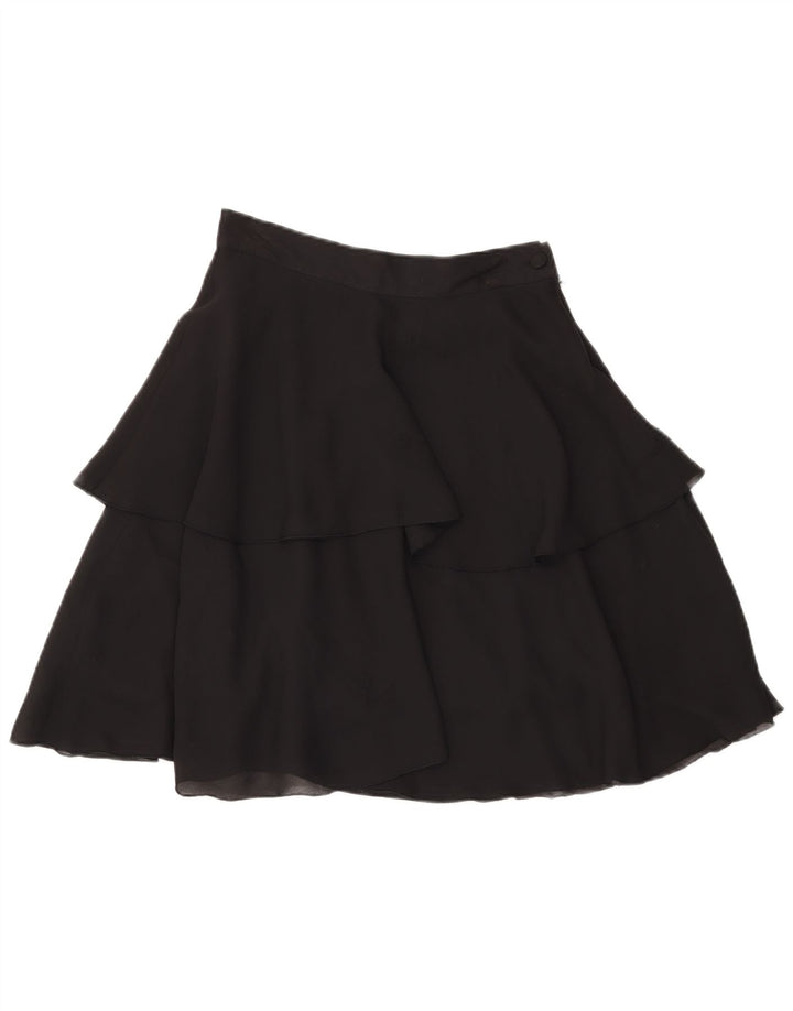 Fusta cu etaje vintage pentru femei W28 Poliester mediu negru