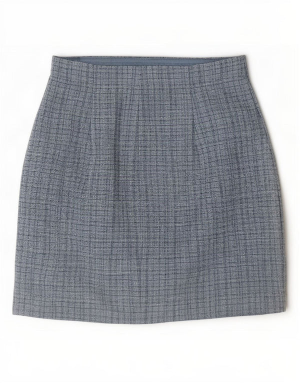 Guess Womens Mini Skirt UK 10 Small W28 Blue Check Polyester
