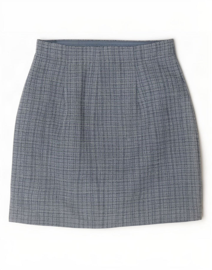 Fusta mini Guess pentru femei UK 10 Small W28 Blue Check Poliester