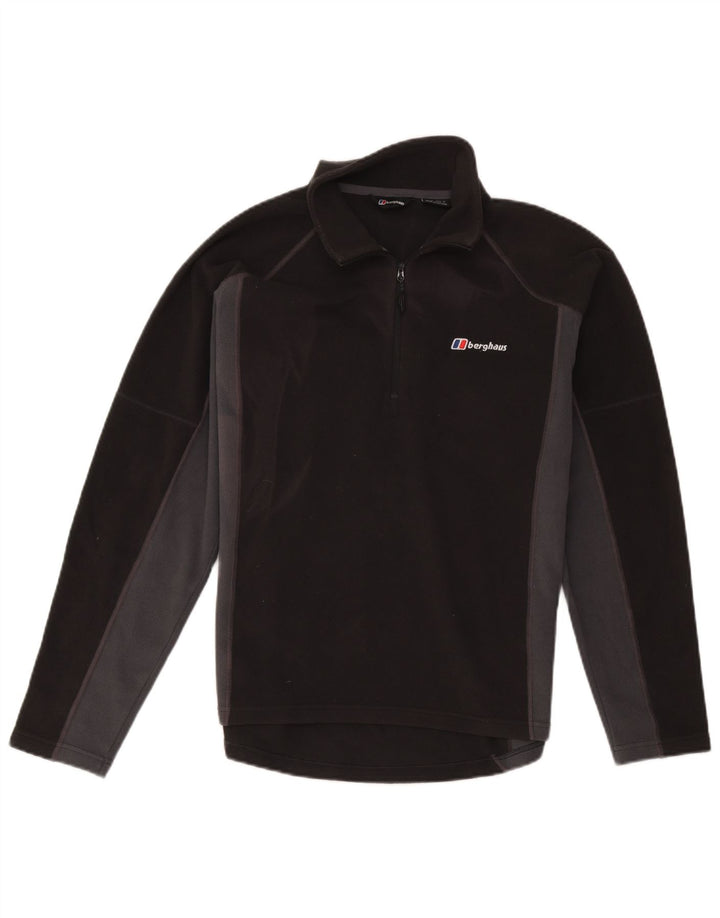 Jumper pentru bărbați Berghaus, din lână, cu fermoar, negru, colorblock